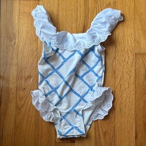 TBBC Blue and White Kids One Piece Swimsuit